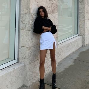 Princess polly lioness white denim mini skirt size XS